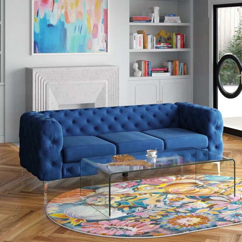 Luxorious Upholstered Button-Tufted Sofa For Living Room - Furnishiaa -  -